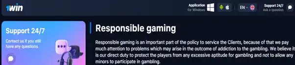 1win responsible gambling